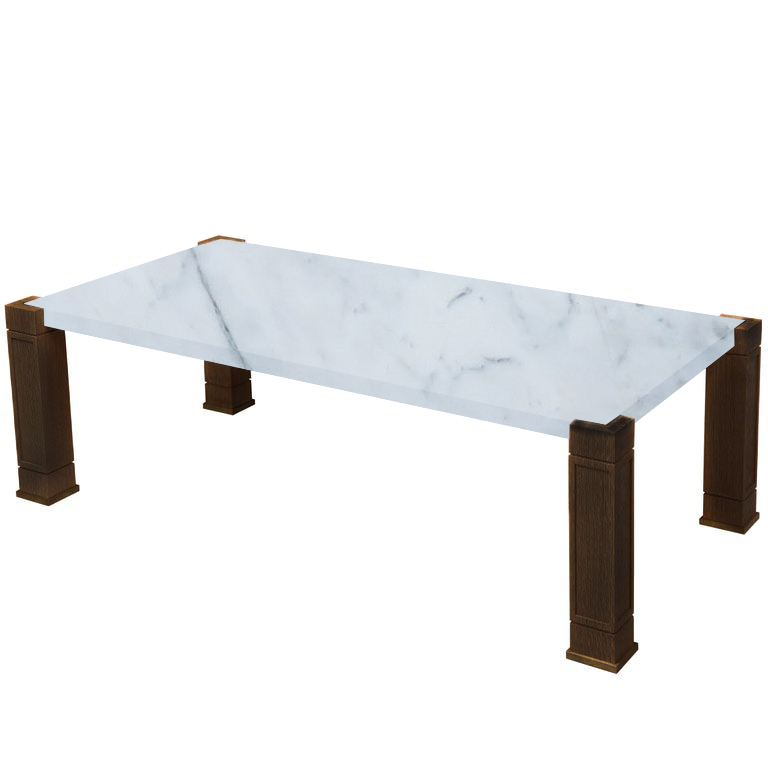 Faubourg Statuario Extra Inlay Coffee Table with Walnut Legs
