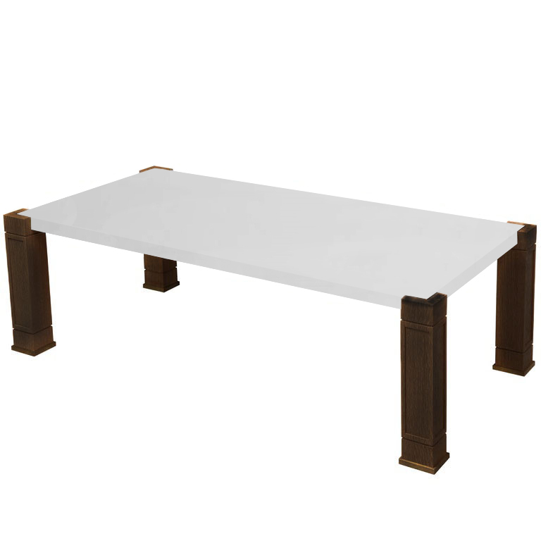 Faubourg Thassos Inlay Coffee Table with Walnut Legs