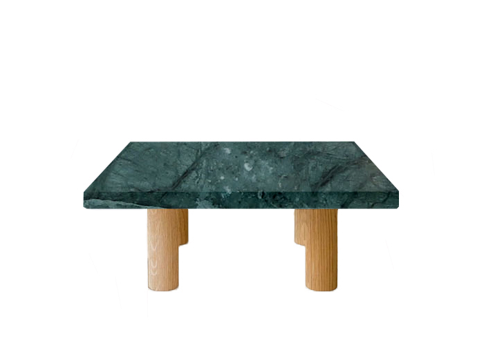Verde Guatemala Square Coffee Table with Circular Oak Legs