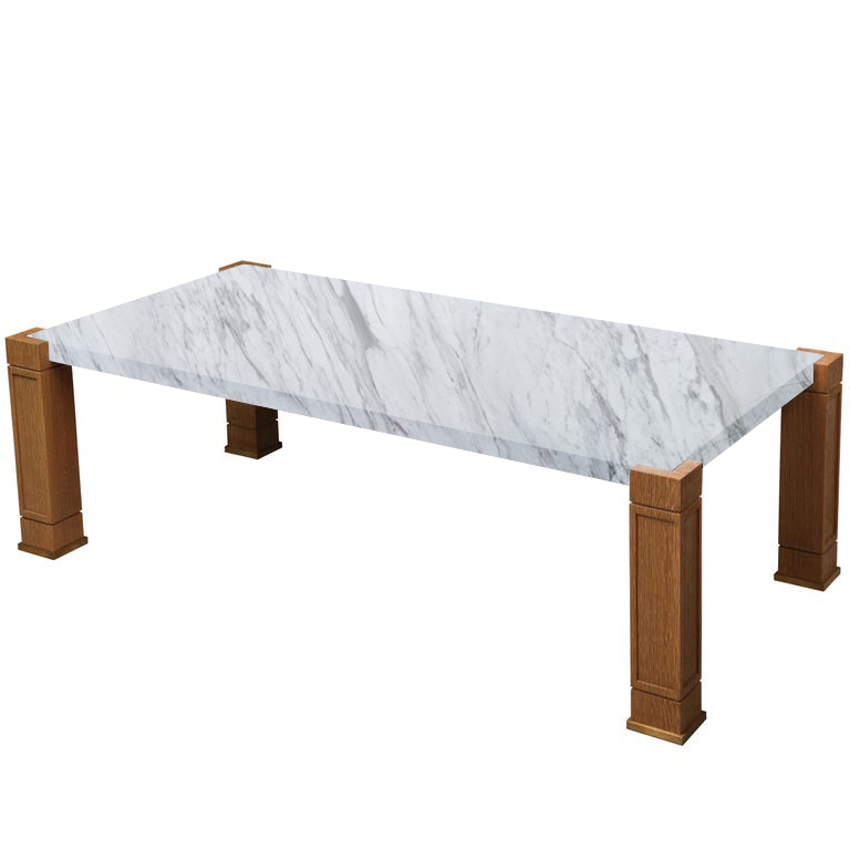 Faubourg Volakas Inlay Coffee Table with Oak Legs